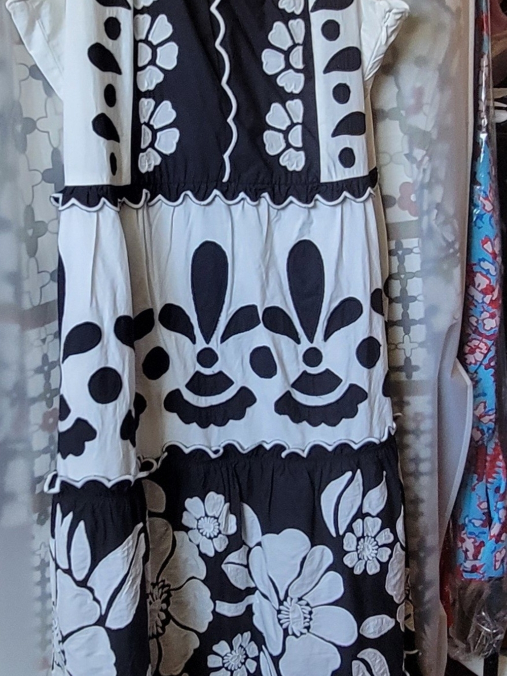 FARM Rio Black and White Floral Maxi Dress - Picture 5 of 7